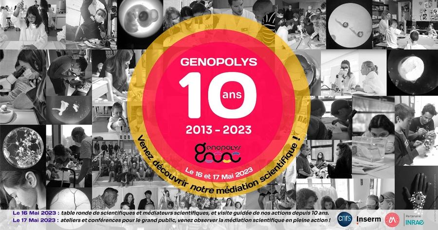 Affiche des 10 ans de Génopolys © Génopolys
